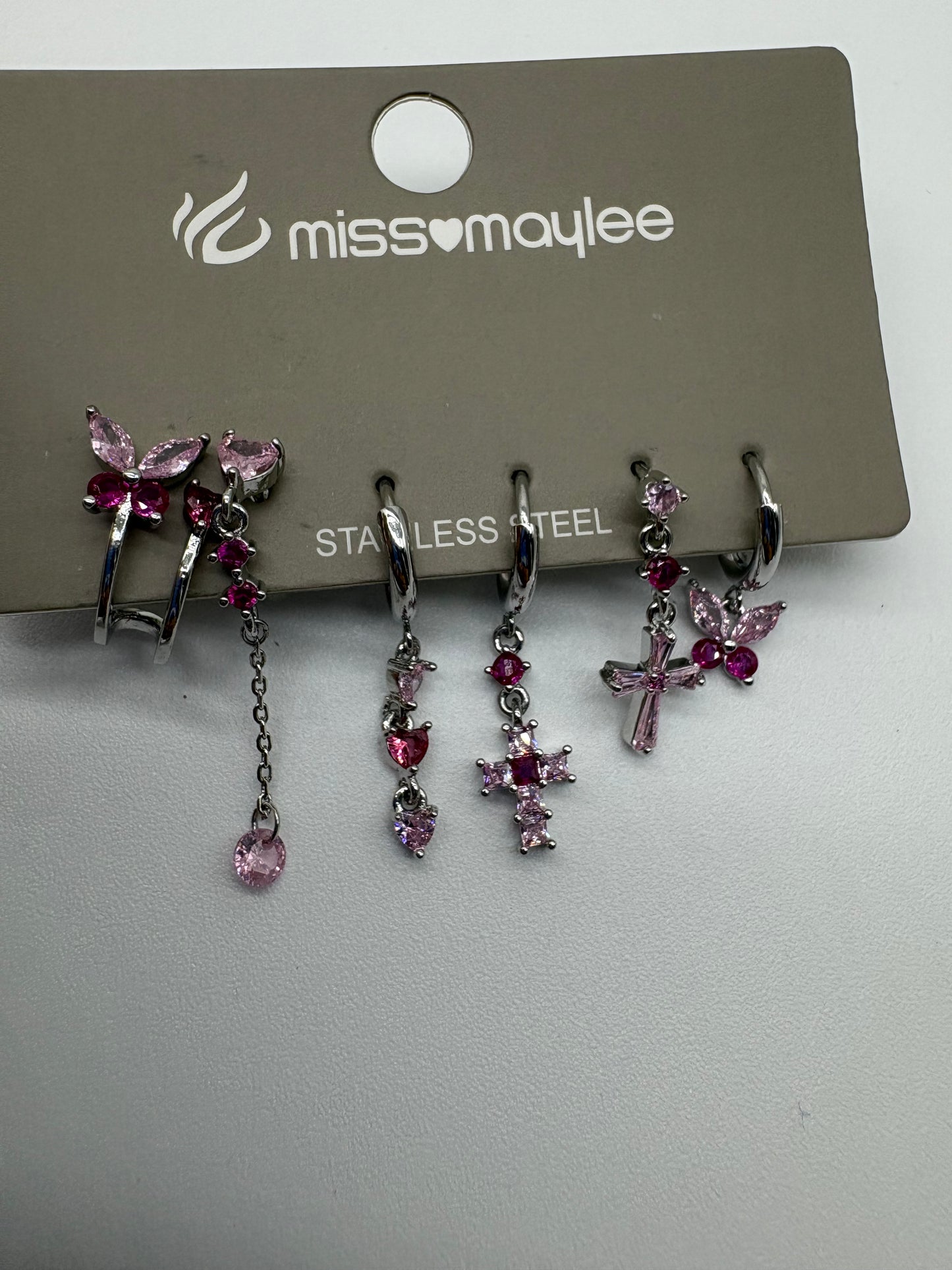 Set orecchini colore lilla - acciaio inossidabile
