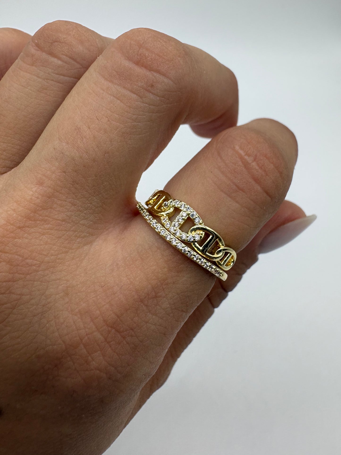 Anello a fascia - Acciaio + ottone