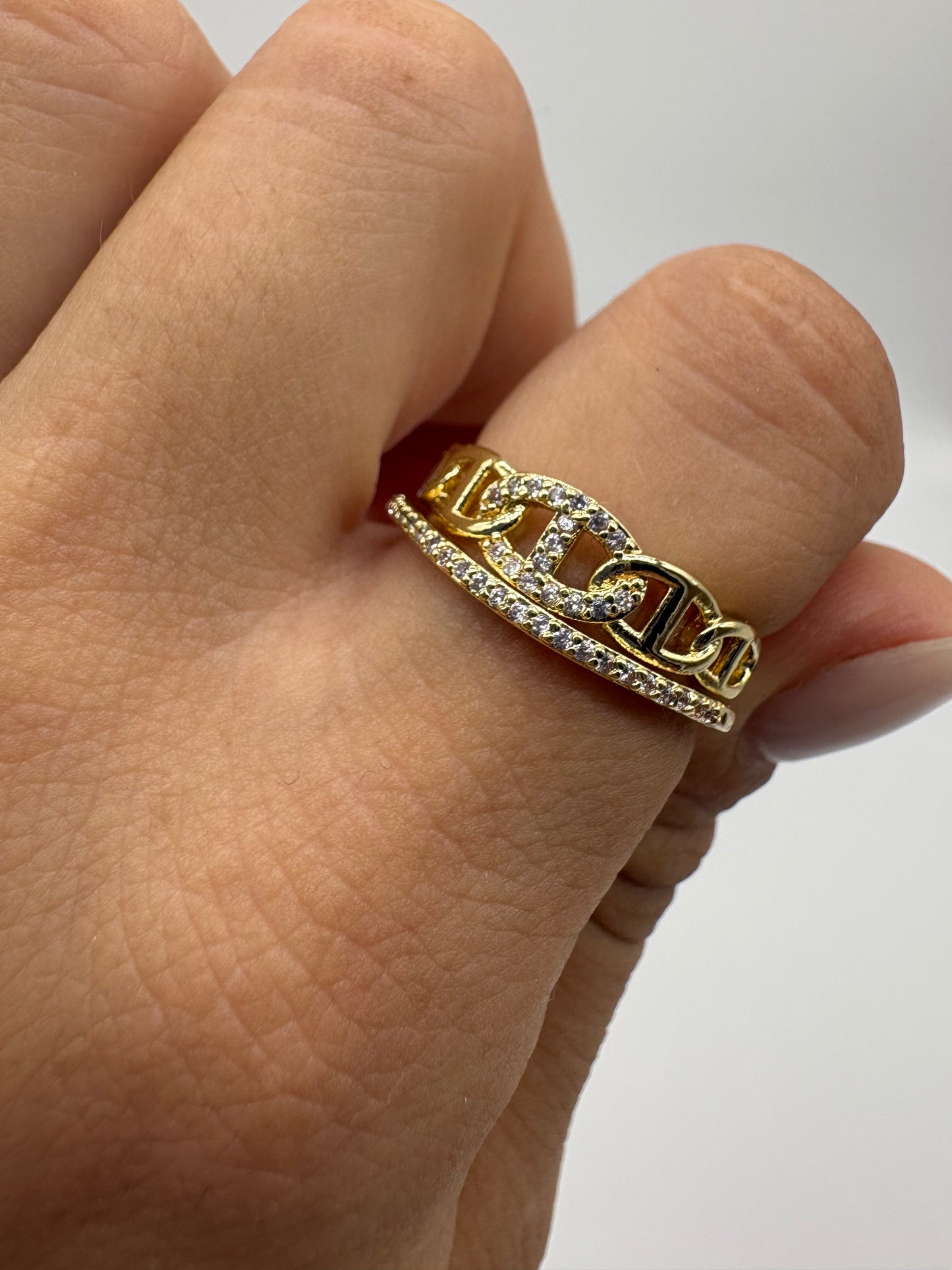 Anello a fascia - Acciaio + ottone