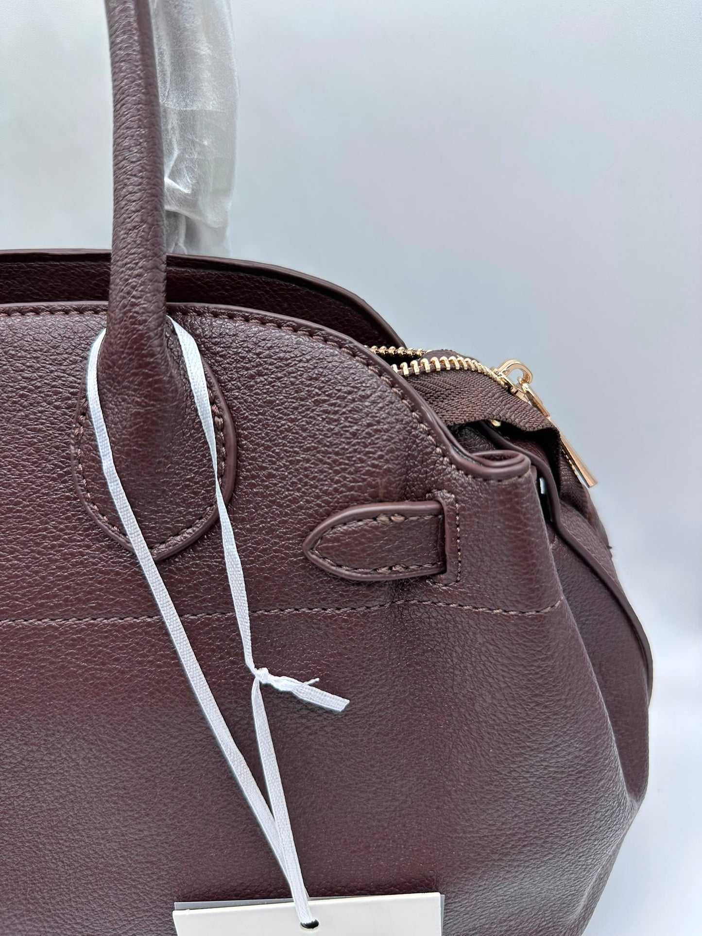 Borsa a bauletto in similpelle marrone - DR-CLYDE SHOP ONLINE