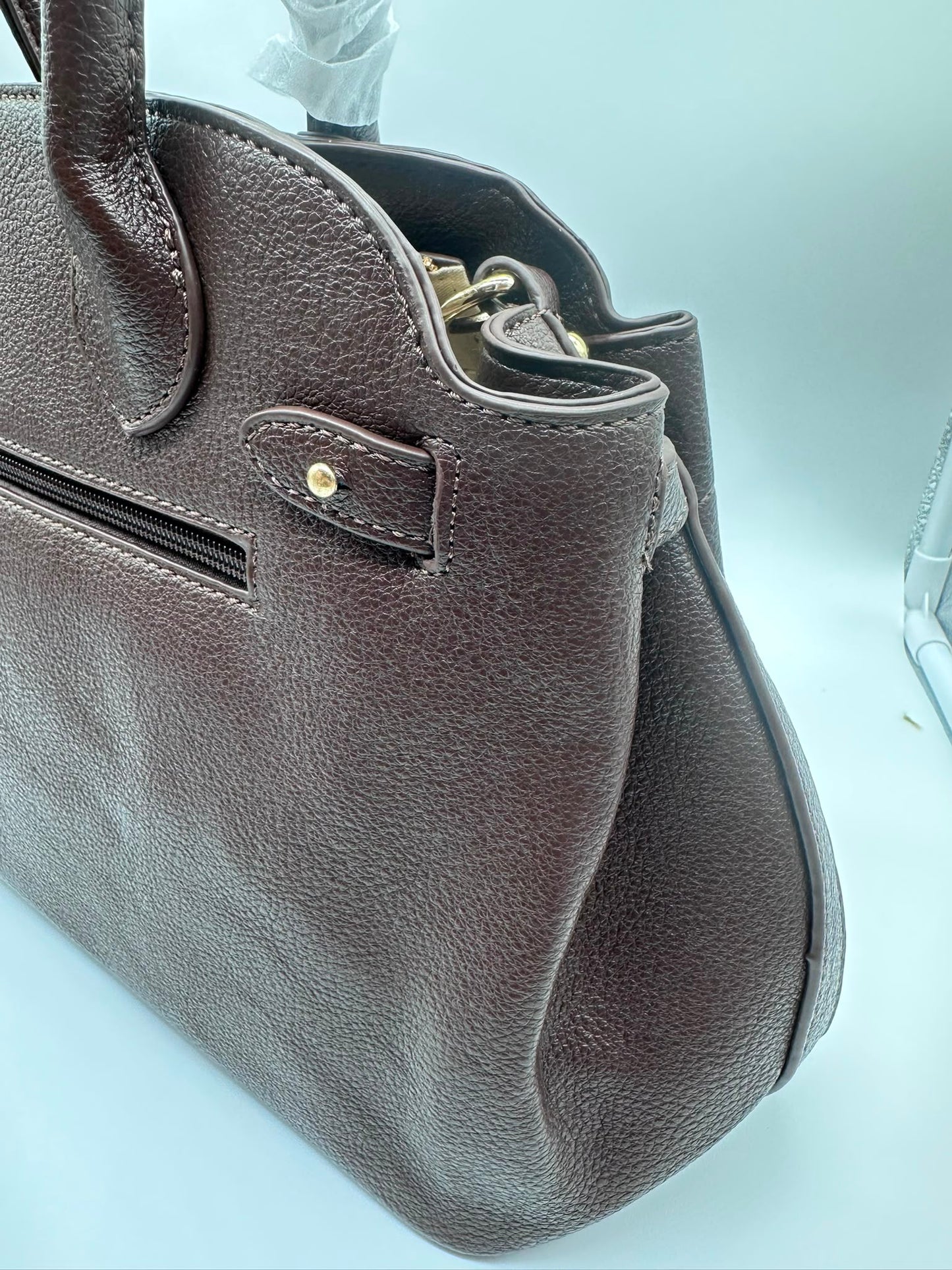 Borsa a bauletto in similpelle marrone - DR-CLYDE SHOP ONLINE