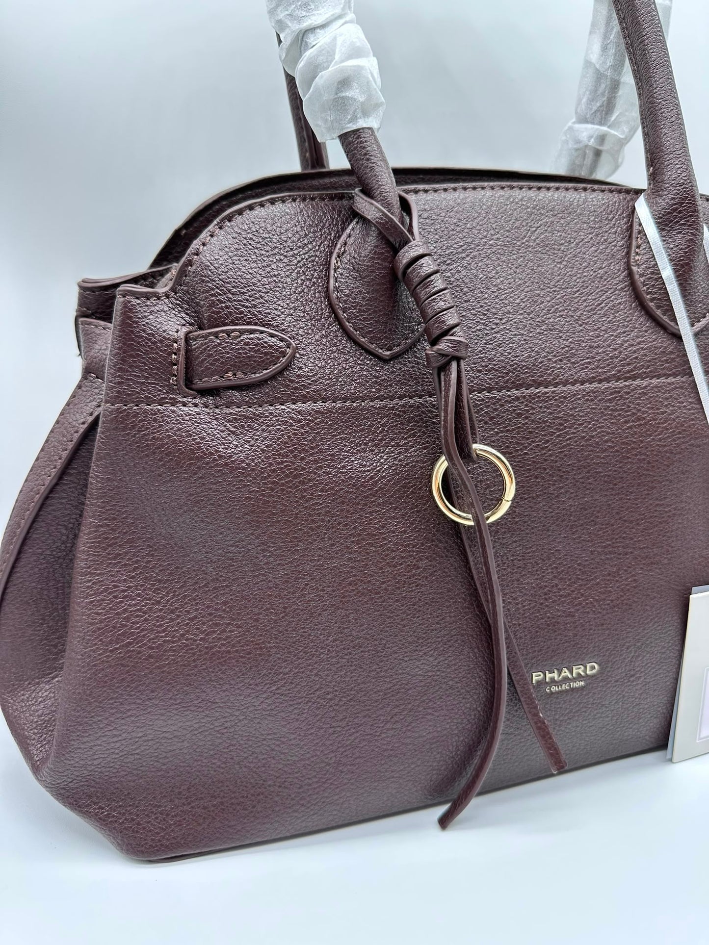 Borsa a bauletto in similpelle marrone - DR-CLYDE SHOP ONLINE