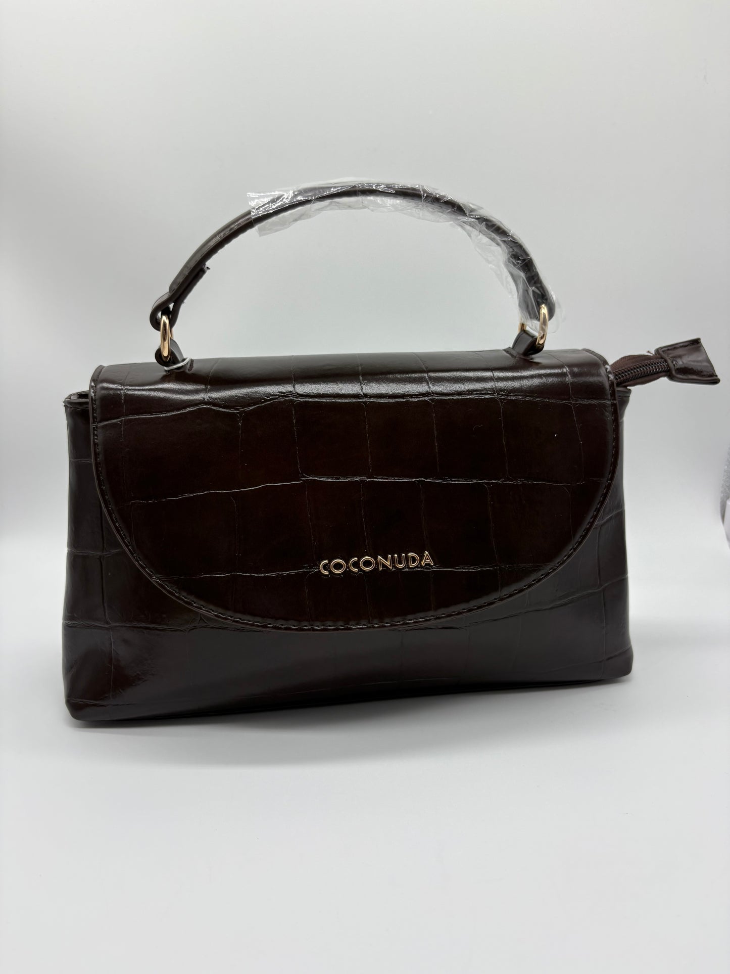 Borsetta pitonata in Similpelle Coffee - DR-CLYDE SHOP ONLINE