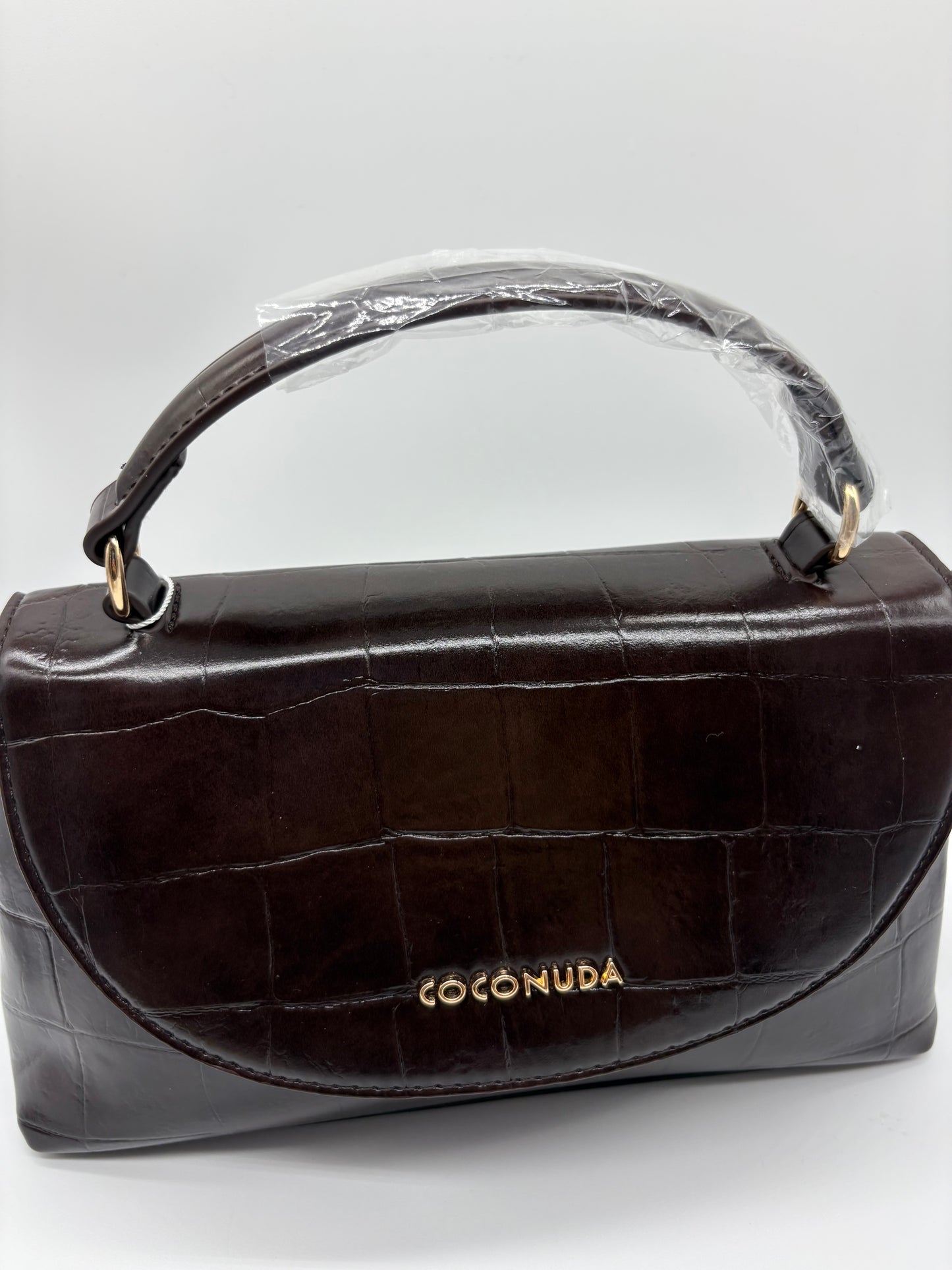 Borsetta pitonata in Similpelle Coffee - DR-CLYDE SHOP ONLINE