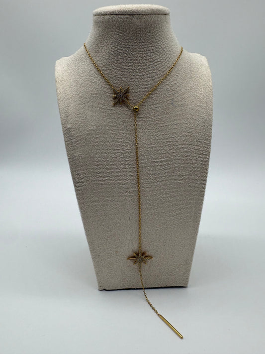 Collana modello Y con stelle - Acciaio Inox | DR-CLYDE SHOP ONLINE