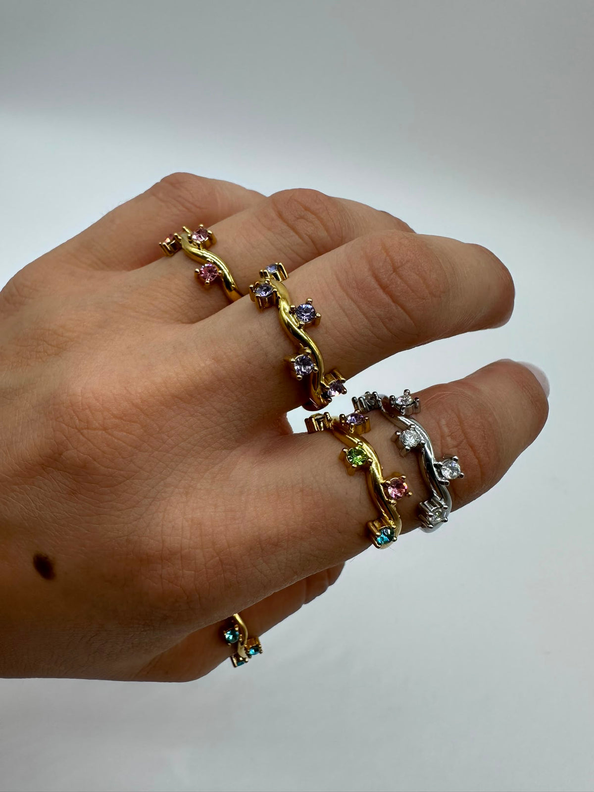 Anello Intreccio con Strass Acciaio Inossidabile - DR-CLYDE SHOP ONLINE