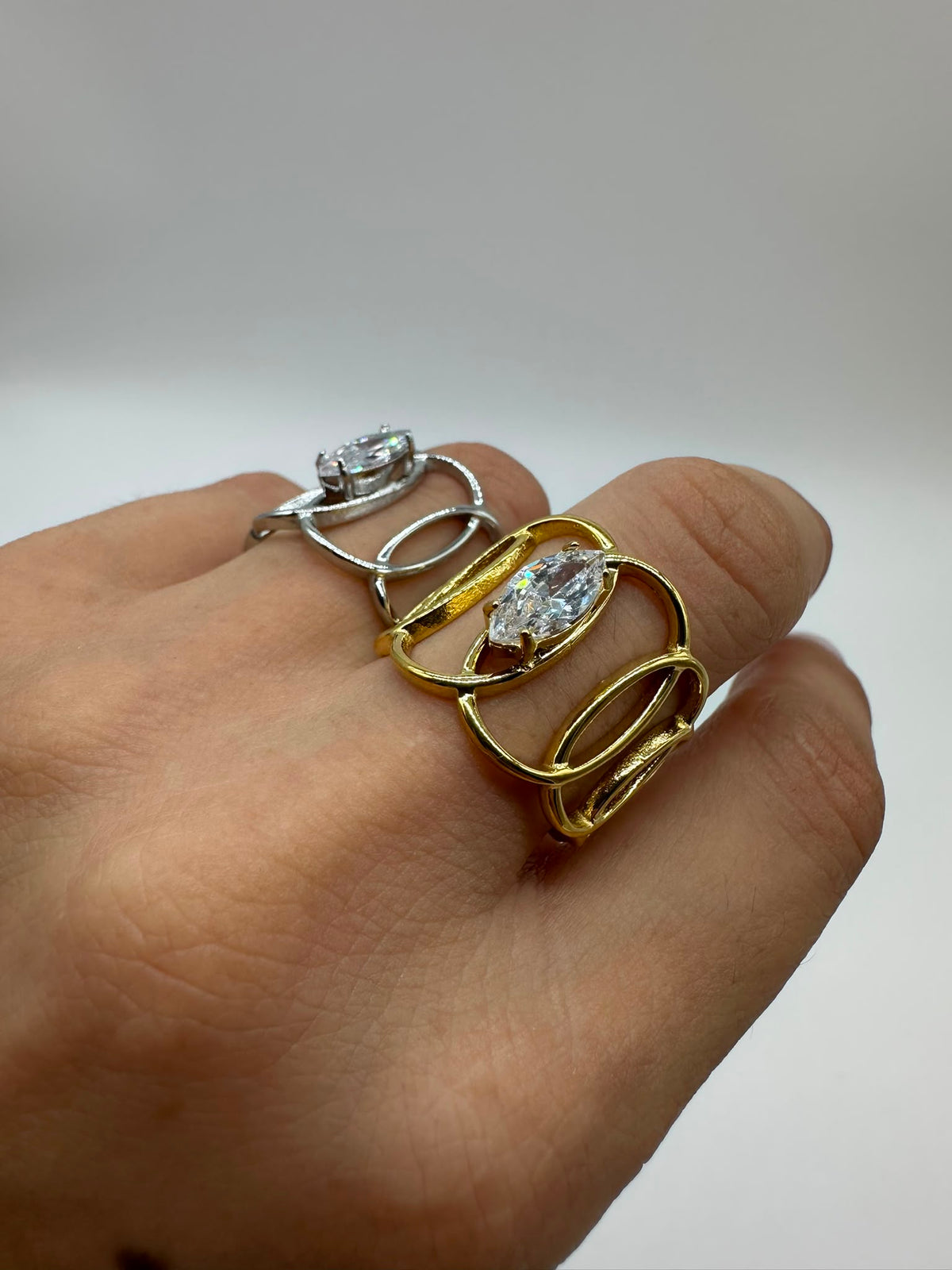 Anello Catena con punto Luce Acciaio Inossidabile - DR-CLYDE SHOP ONLINE