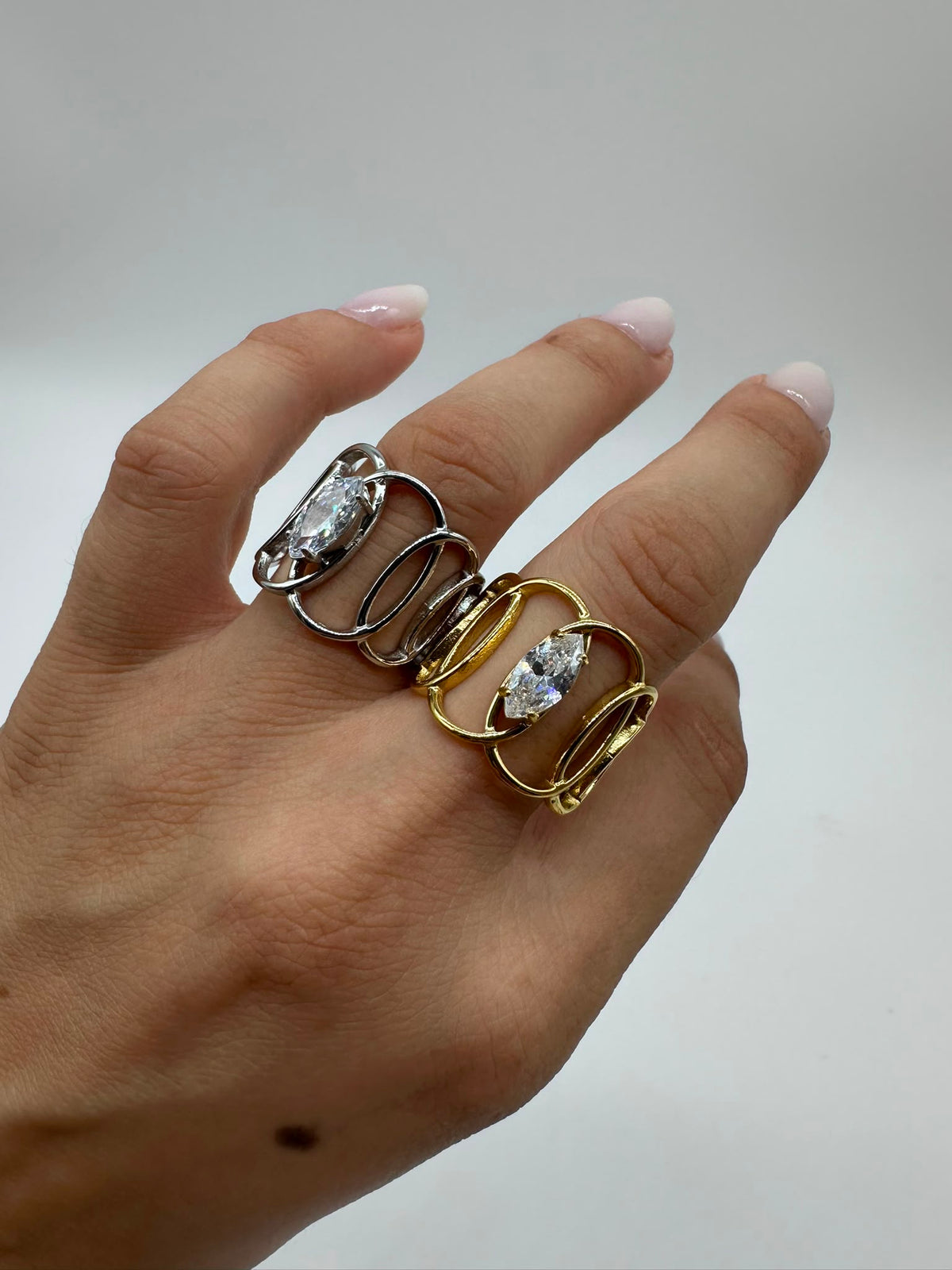 Anello Catena con punto Luce Acciaio Inossidabile - DR-CLYDE SHOP ONLINE