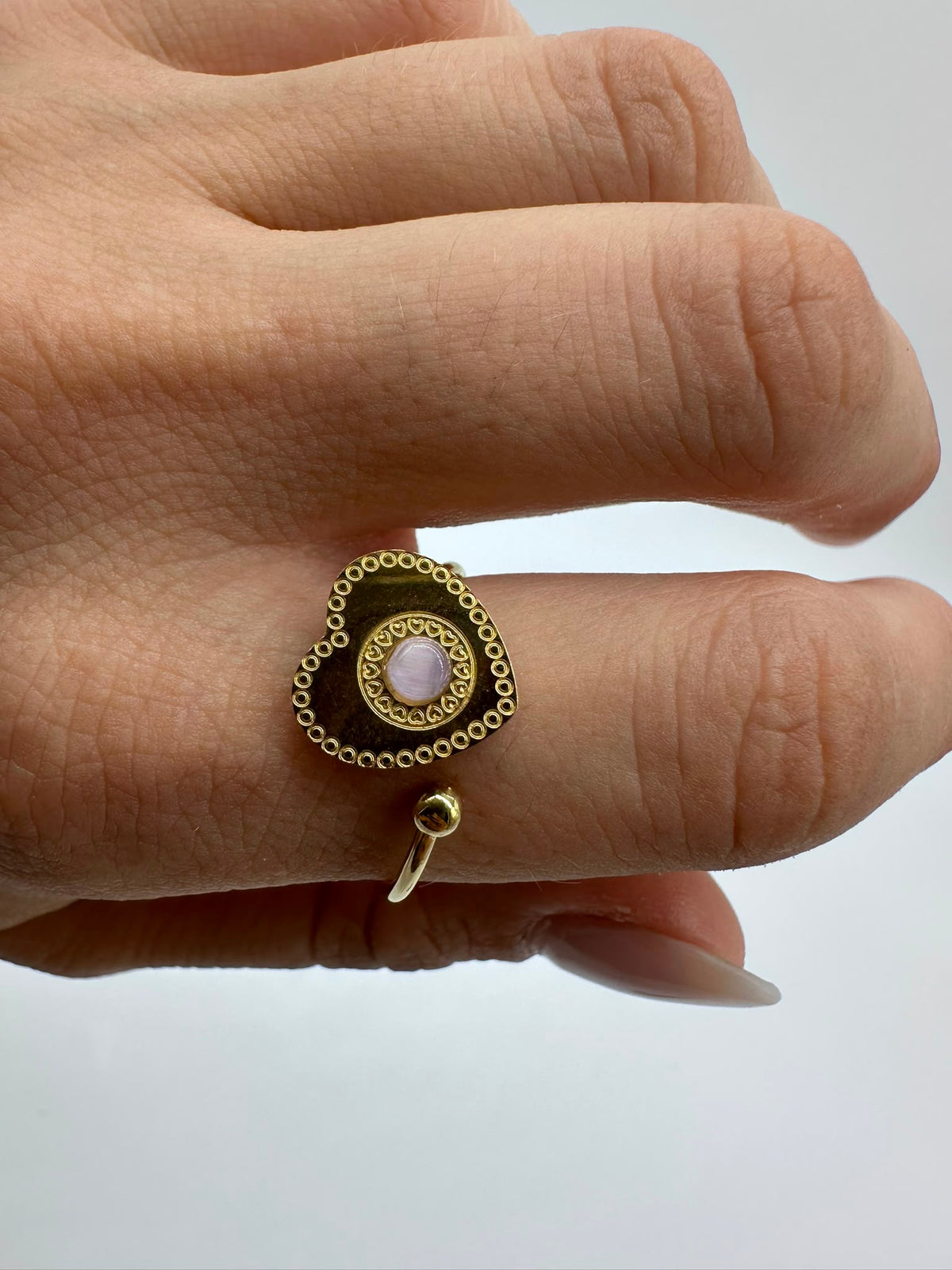 Anello Cuore con Pietra in Acciaio Inossidabile - DR-CLYDE SHOP ONLINE