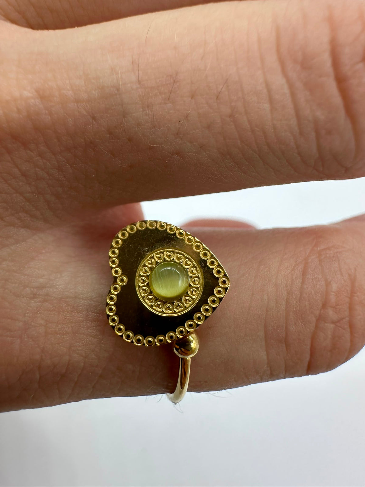Anello Cuore con Pietra in Acciaio Inossidabile - DR-CLYDE SHOP ONLINE