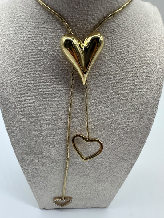 Collana doppio filo Cuori in Acciaio Inossidabile - DR-CLYDE SHOP ONLINE
