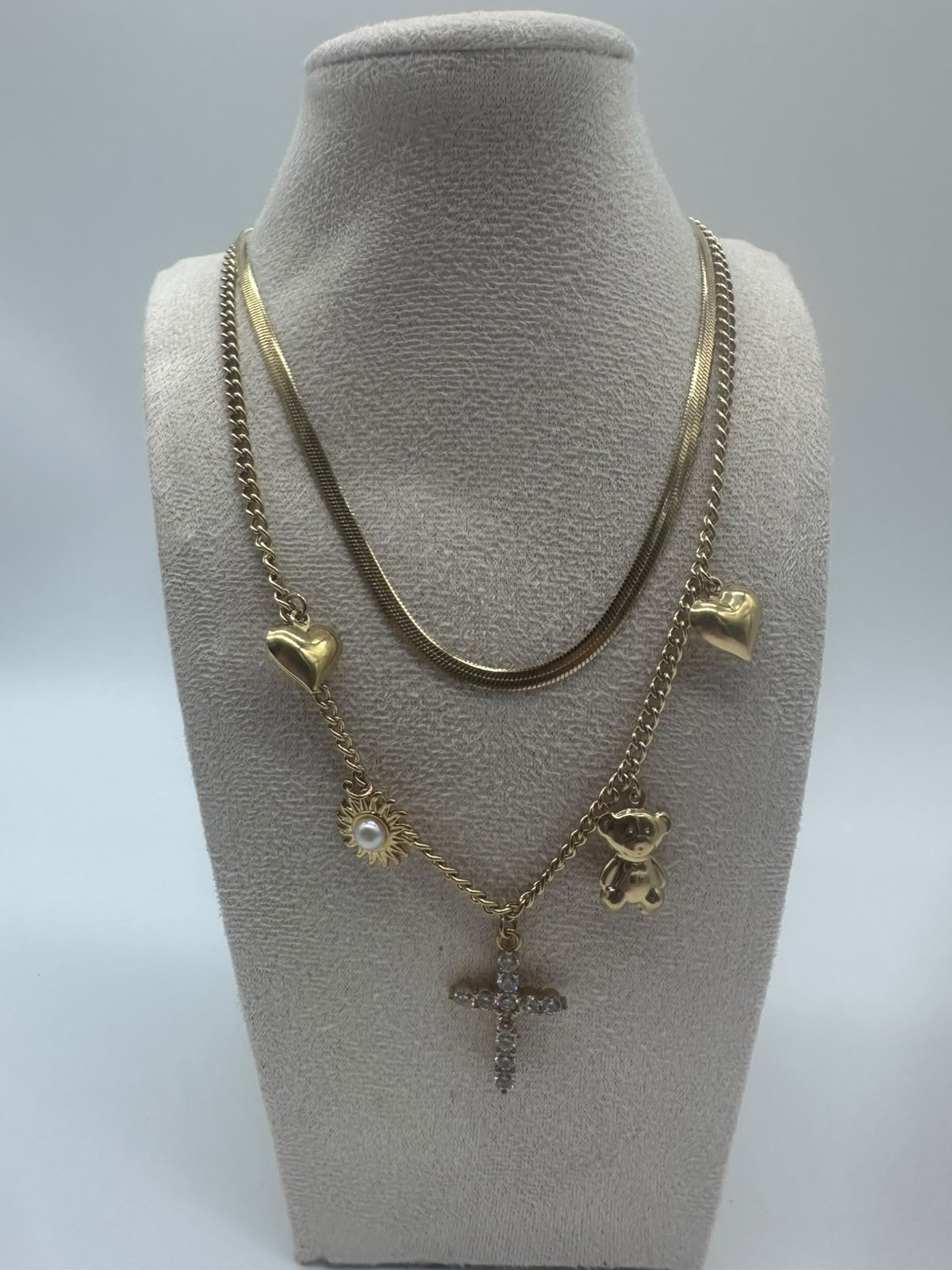 Collana doppio filo con Charms
