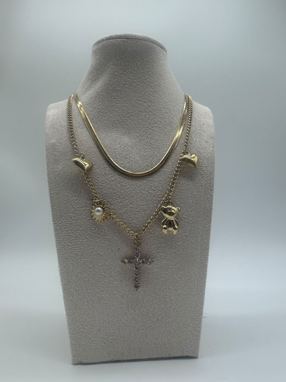 Collana doppio filo con Charms