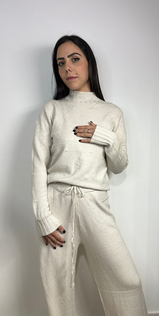 Coordinato Donna in Lana con Lurex - Completo Maglia e Pantalone