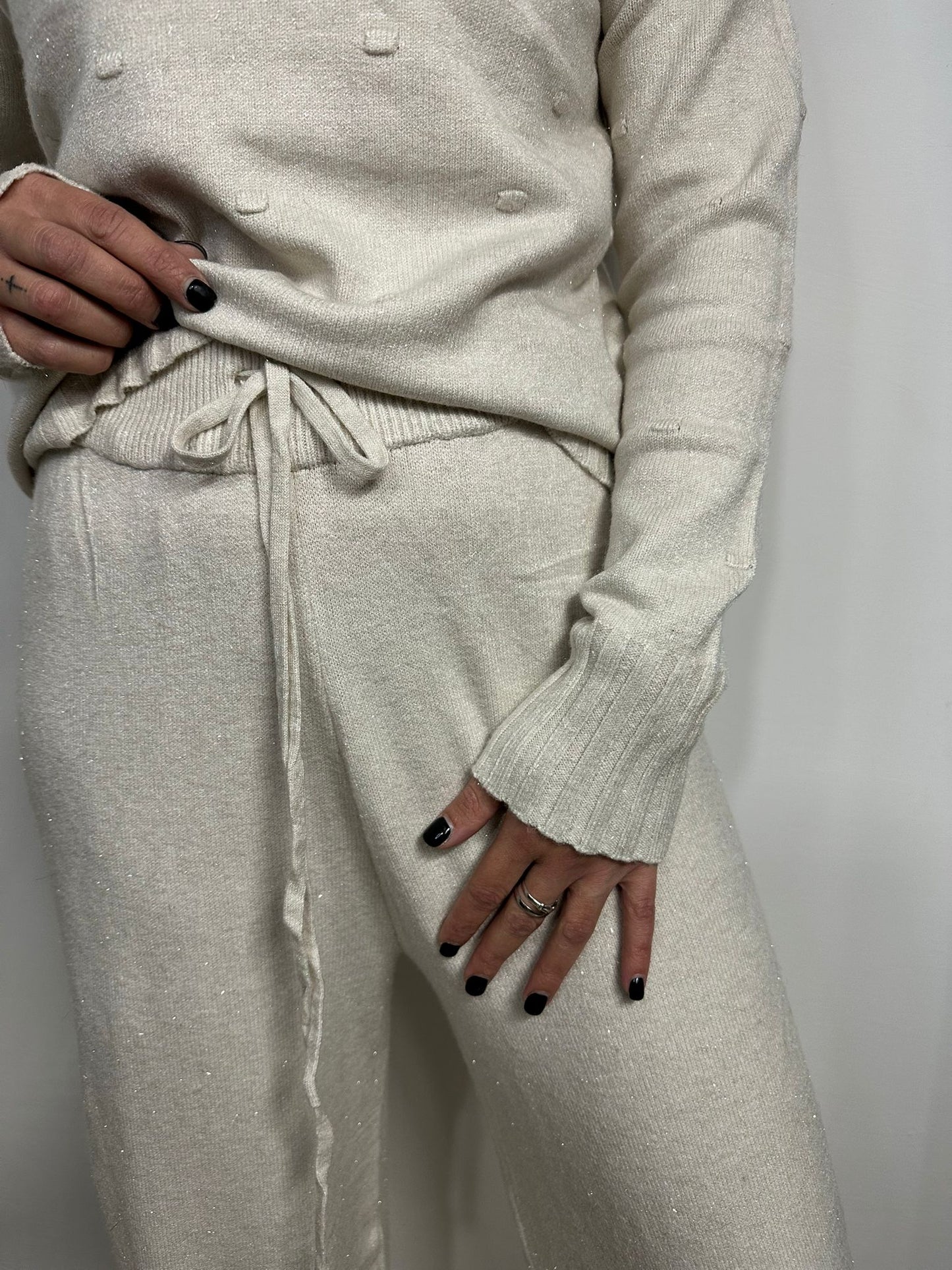 Coordinato Donna in Lana con Lurex - Completo Maglia e Pantalone