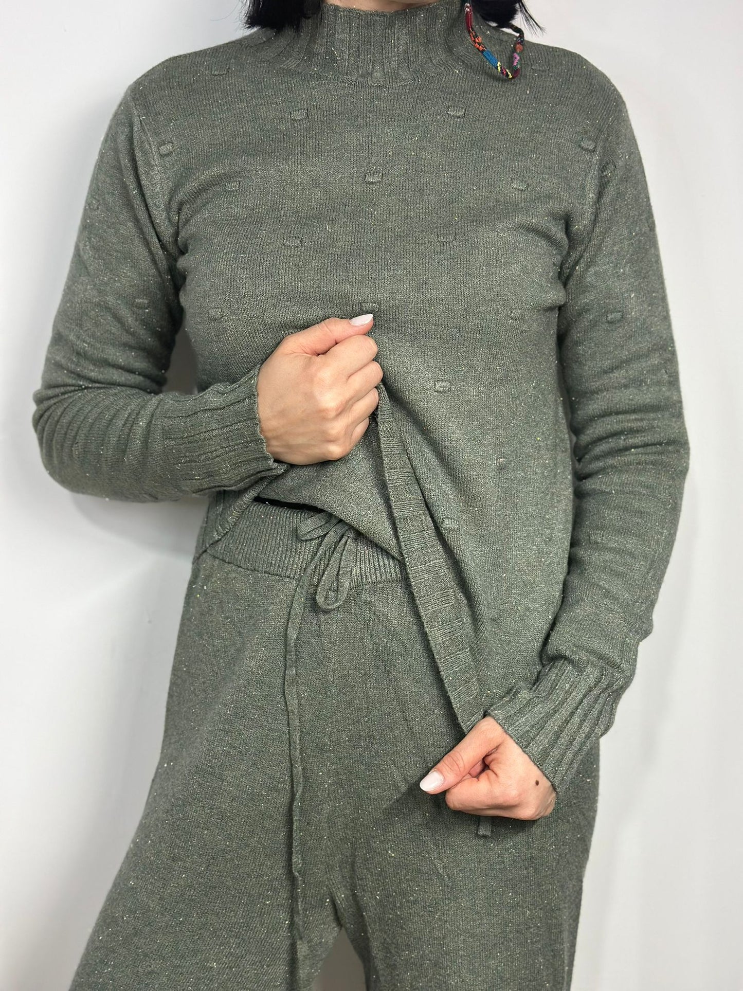 Coordinato Donna in Lana con Lurex - Completo Maglia e Pantalone