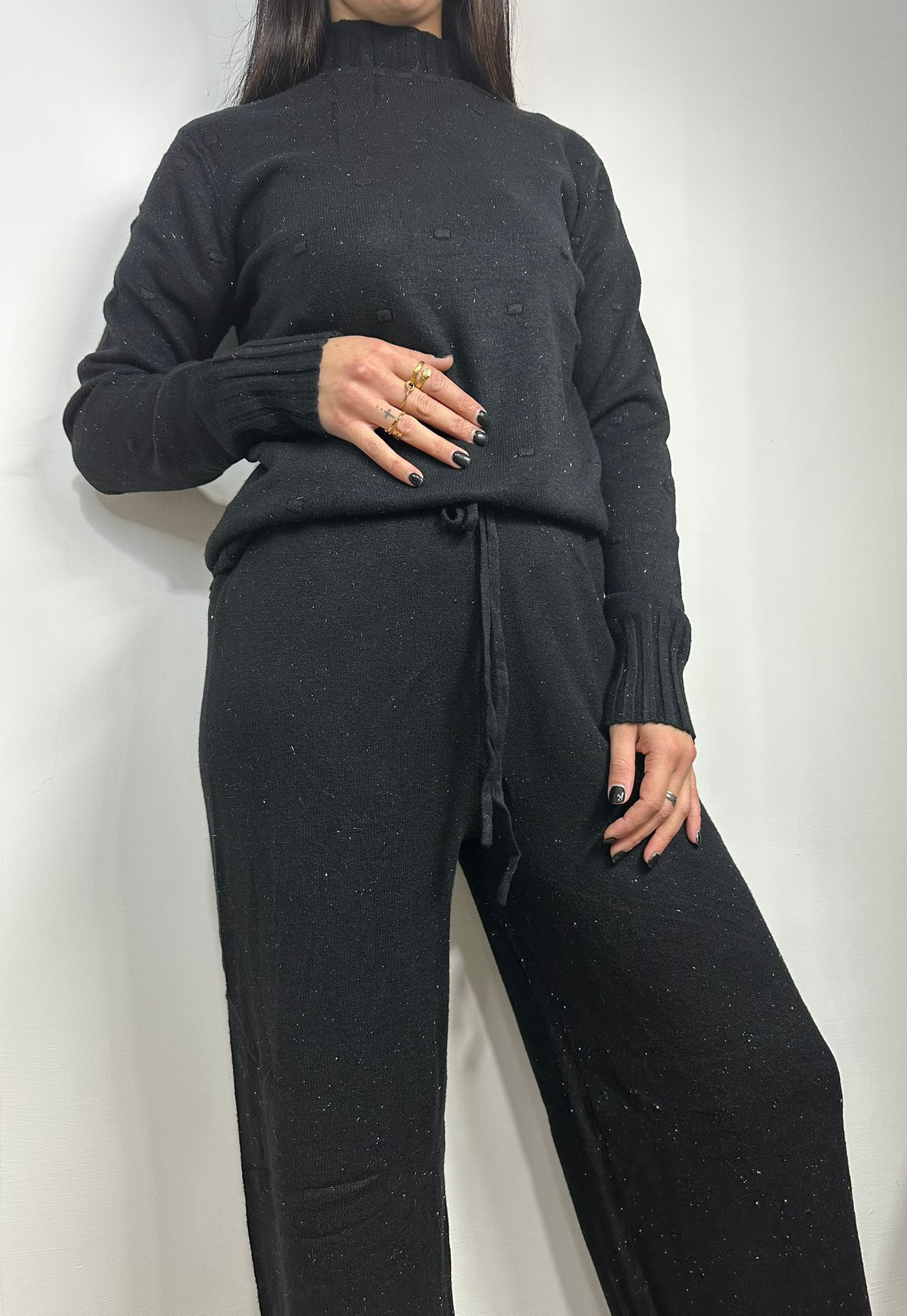 Coordinato Donna in Lana con Lurex - Completo Maglia e Pantalone