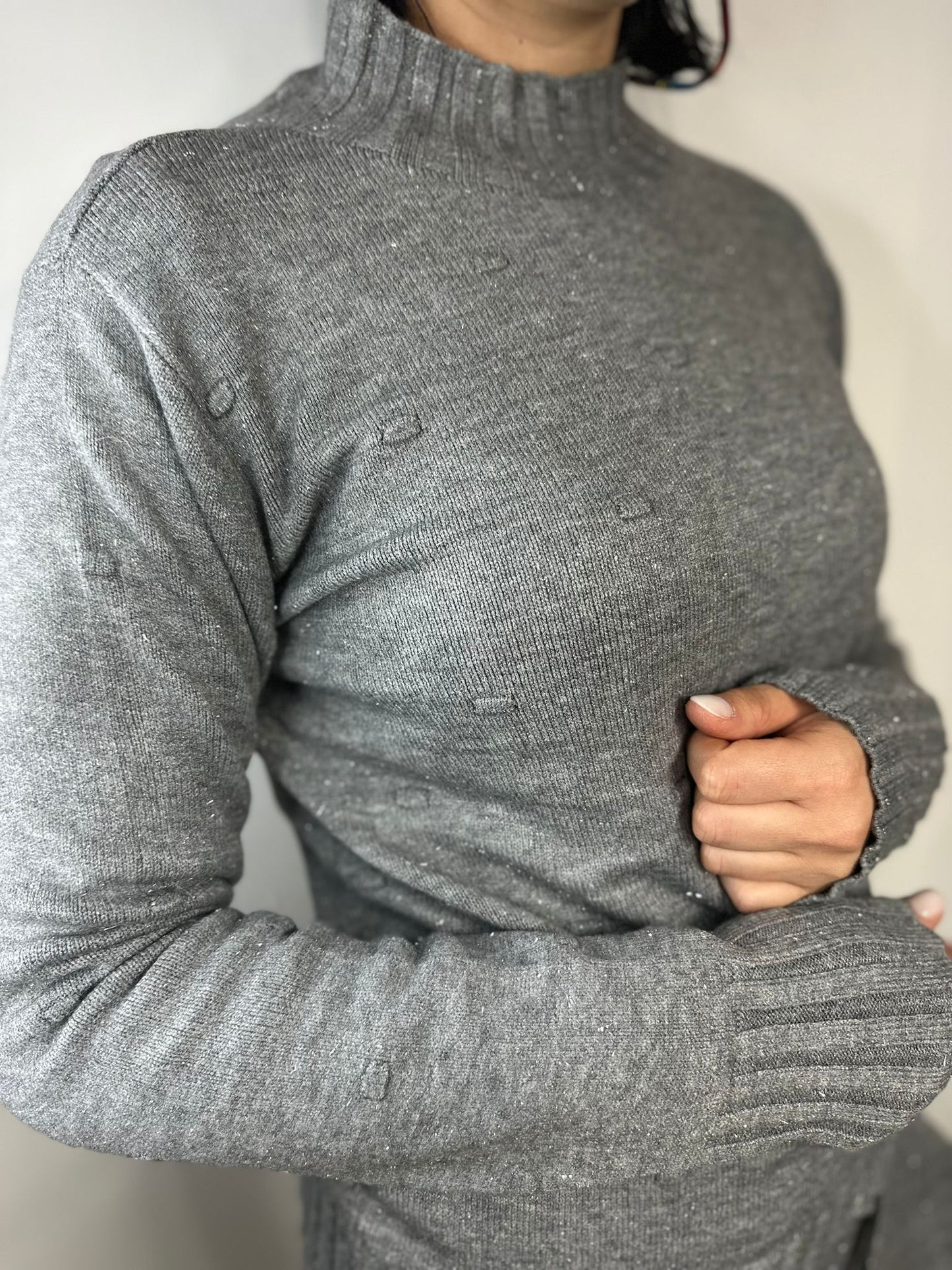 Coordinato Donna in Lana con Lurex - Completo Maglia e Pantalone