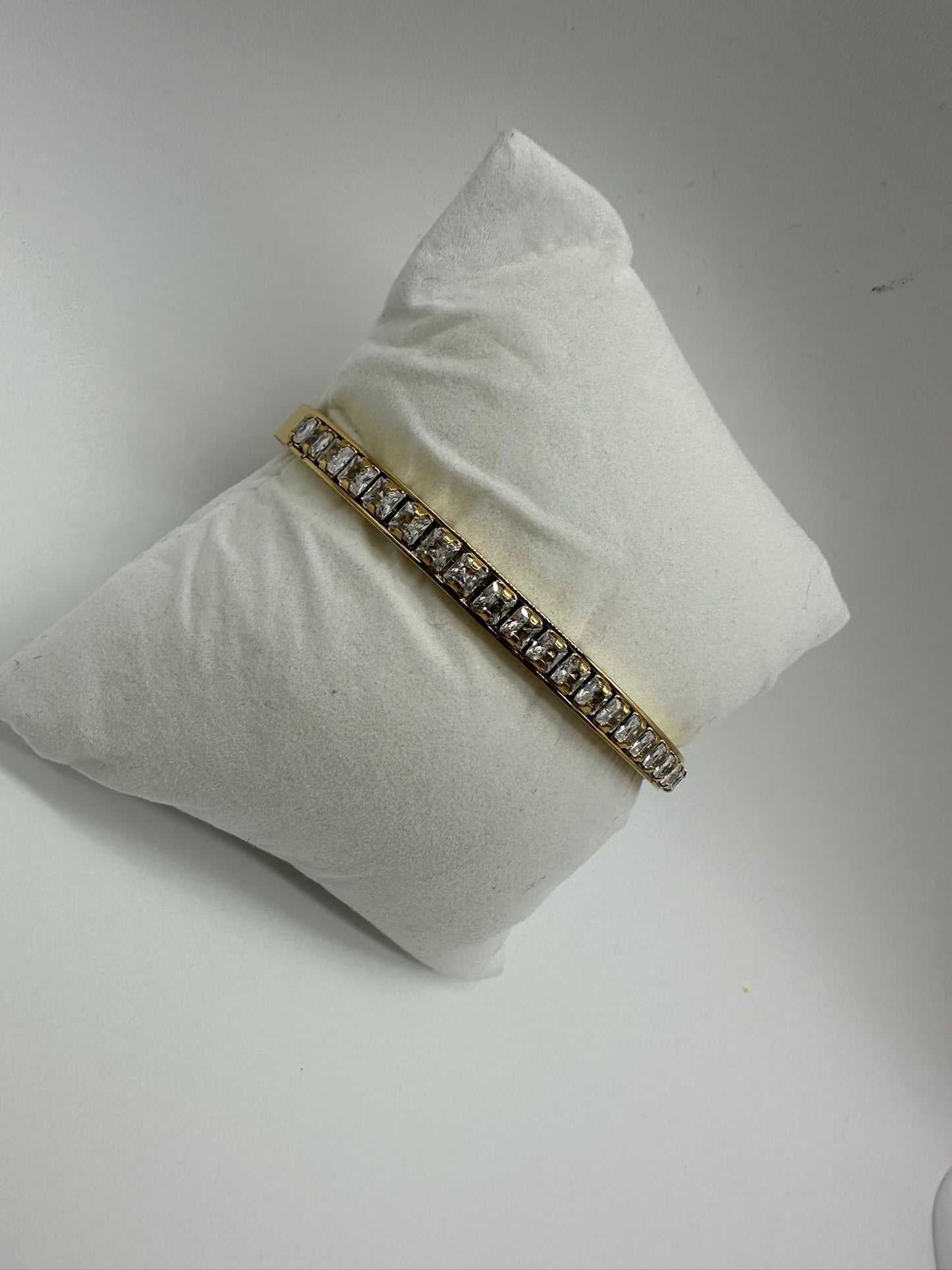 Bracciale Rigido Strass - Acciaio Inossidabile Oro e Silver