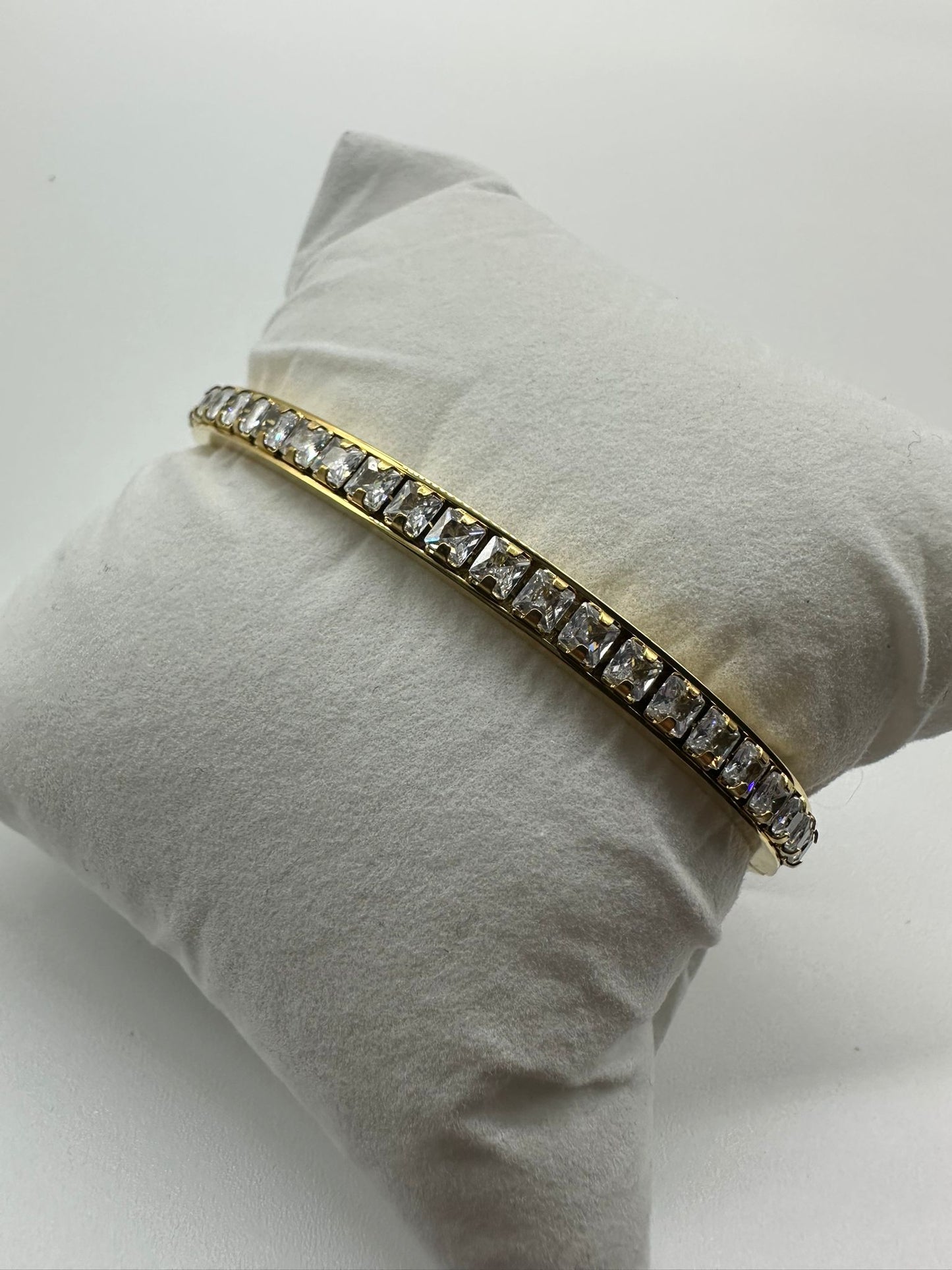 Bracciale Rigido Strass - Acciaio Inossidabile Oro e Silver