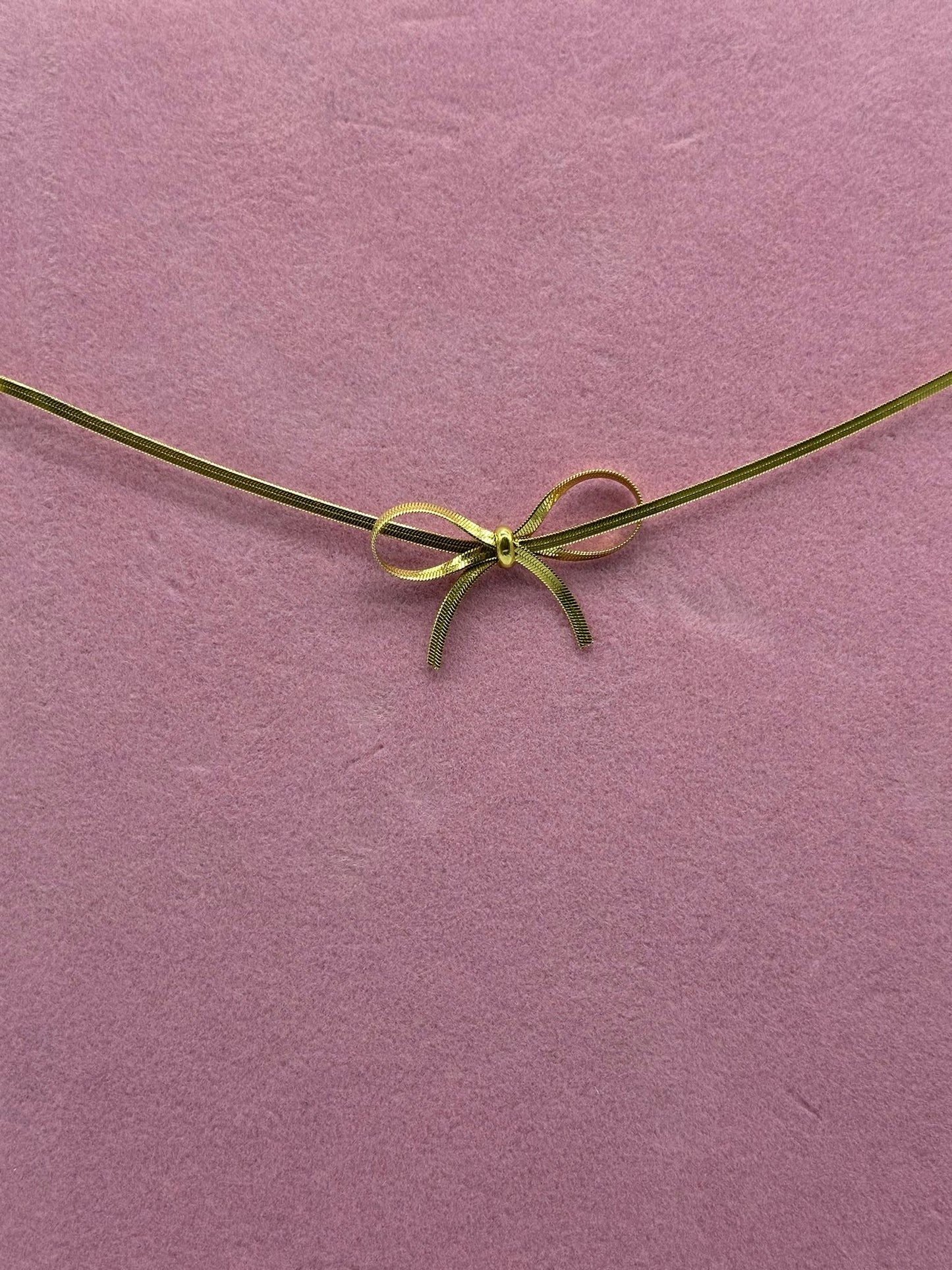 Collana Fiocco Elegante - Acciaio Inossidabile Oro e Silver