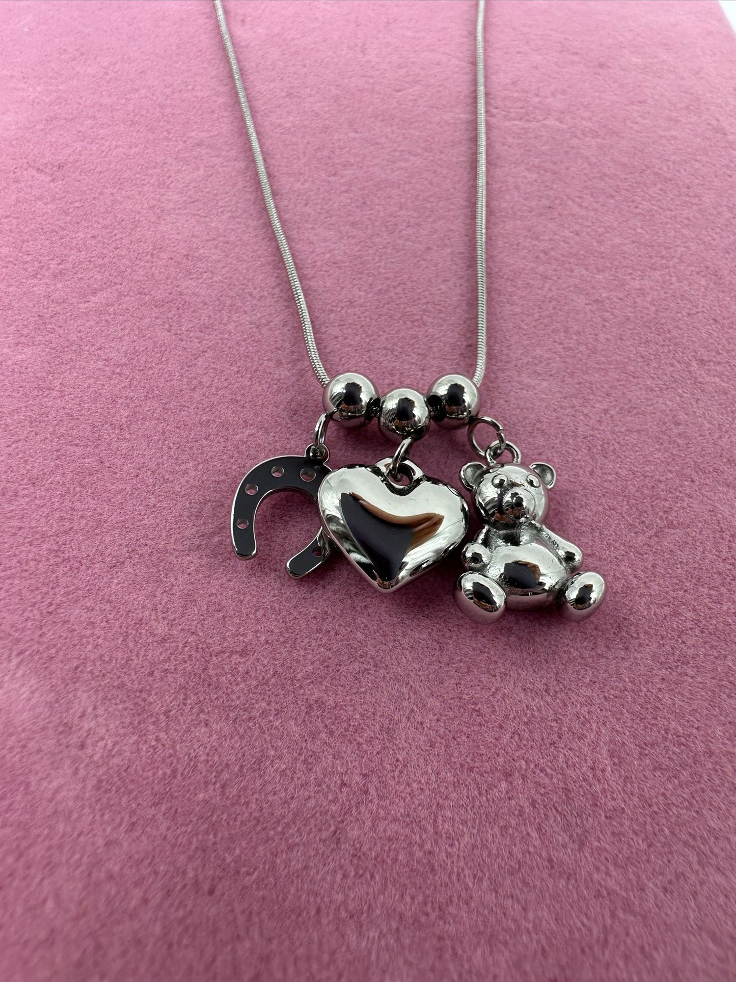 Collana Charm Fortuna - Acciaio Inossidabile Oro e Silver