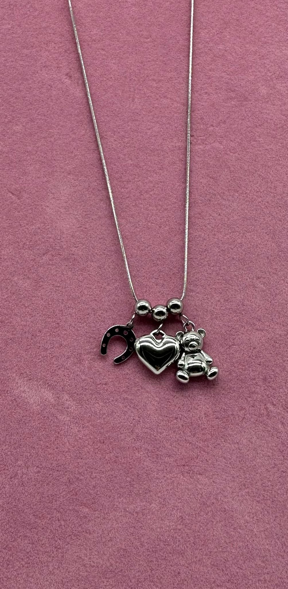 Collana Charm Fortuna - Acciaio Inossidabile Oro e Silver