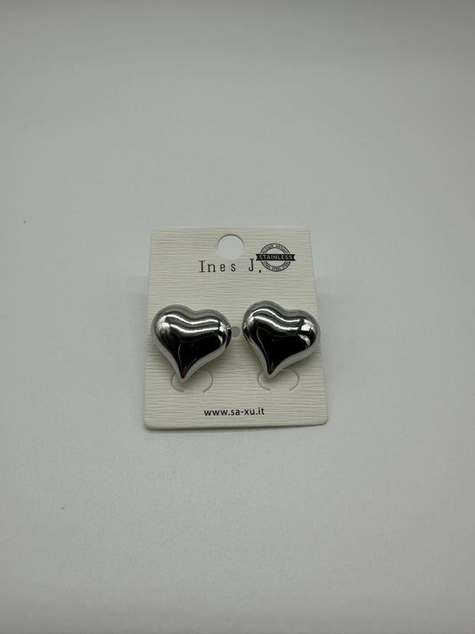 Orecchini a Cuore in Acciaio Inossidabile - Ines J. Gold e Silver