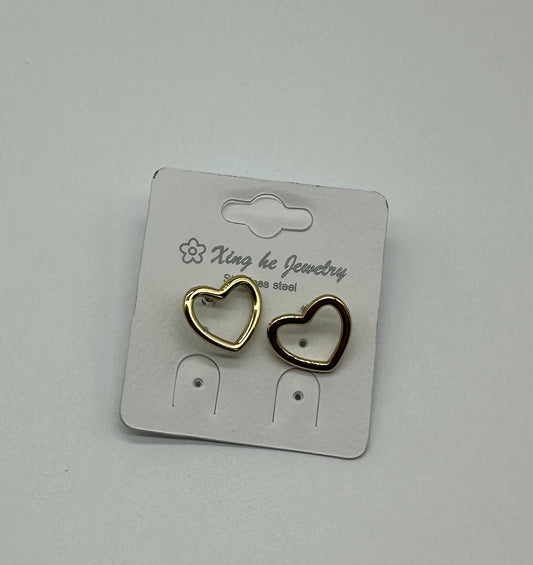 Orecchini a Cuore Oro - Acciaio Inossidabile Anallergico