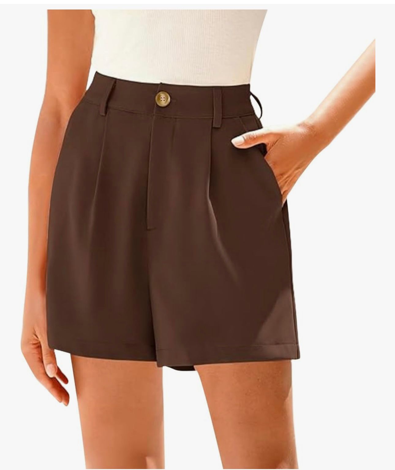 Pantaloncini Eleganti a Vita Alta con Bottone