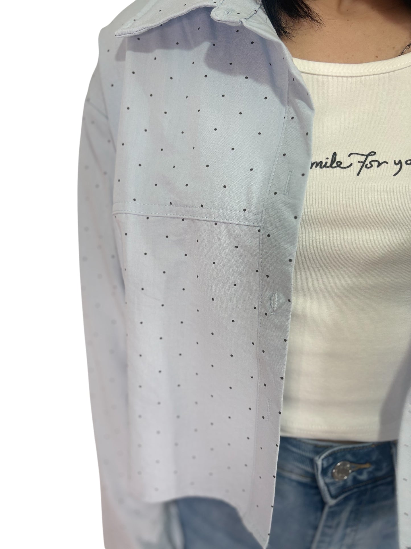 Set Camicia Crop a Pois e Canotta