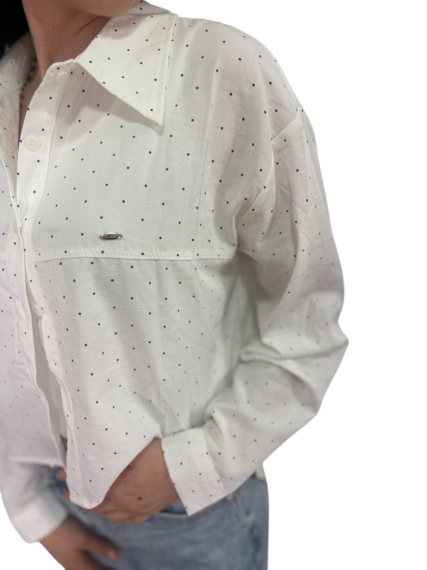 Set Camicia Crop a Pois e Canotta