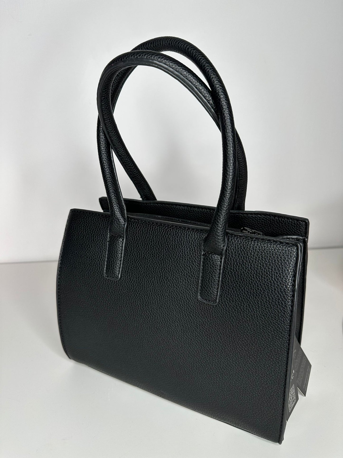 Borsa Nera in Pelle con Tracolla Regolabile | Elegante Borsa a Mano