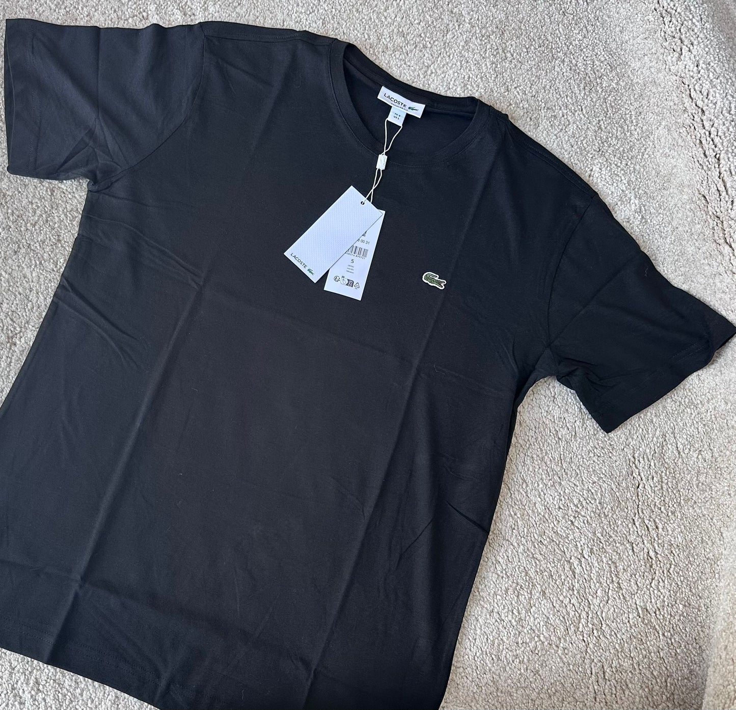 T-Shirt basic Lacoste Uomo Nera – 100% Cotone
