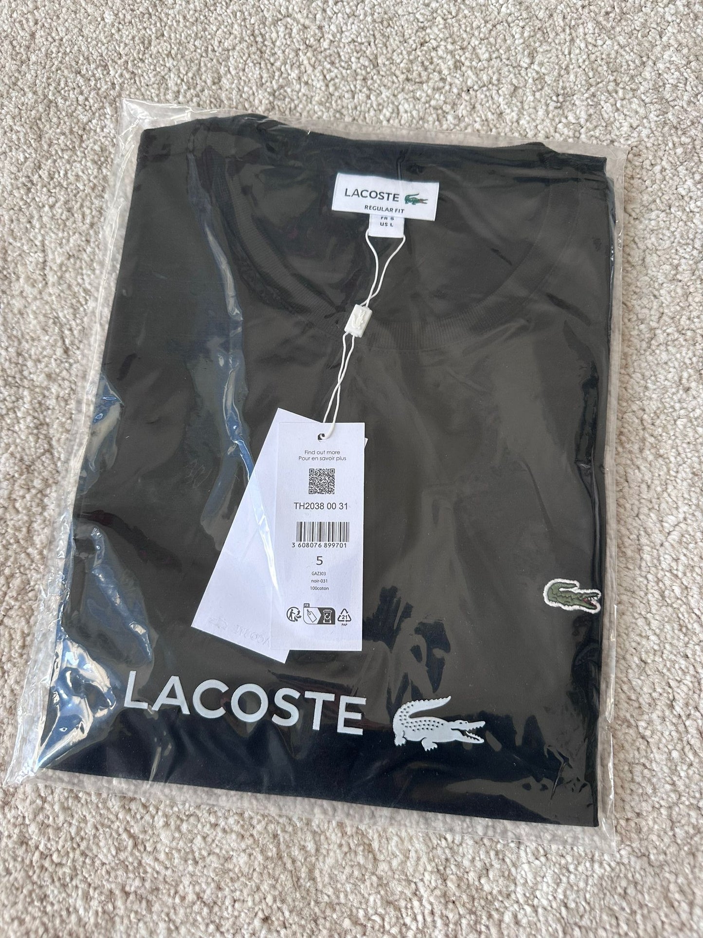 T-Shirt basic Lacoste Uomo Nera – 100% Cotone