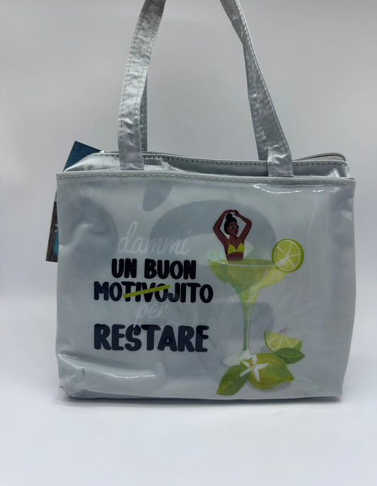 "Dammi un Buon Mojito per restare  – Kit Mare con Telo 90x170 cm"