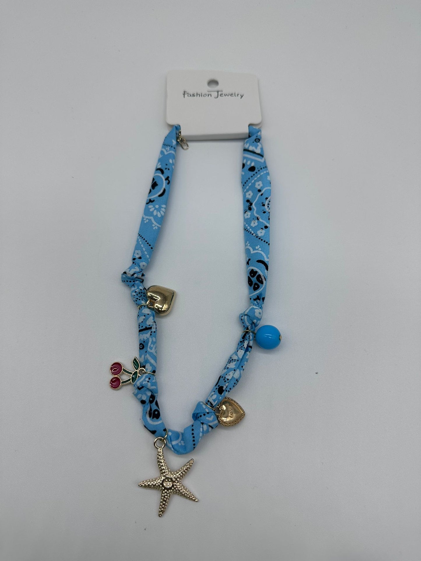 Collana Bandana Charm con Stella Marina e Cuori | DR-CLYDE SHOP