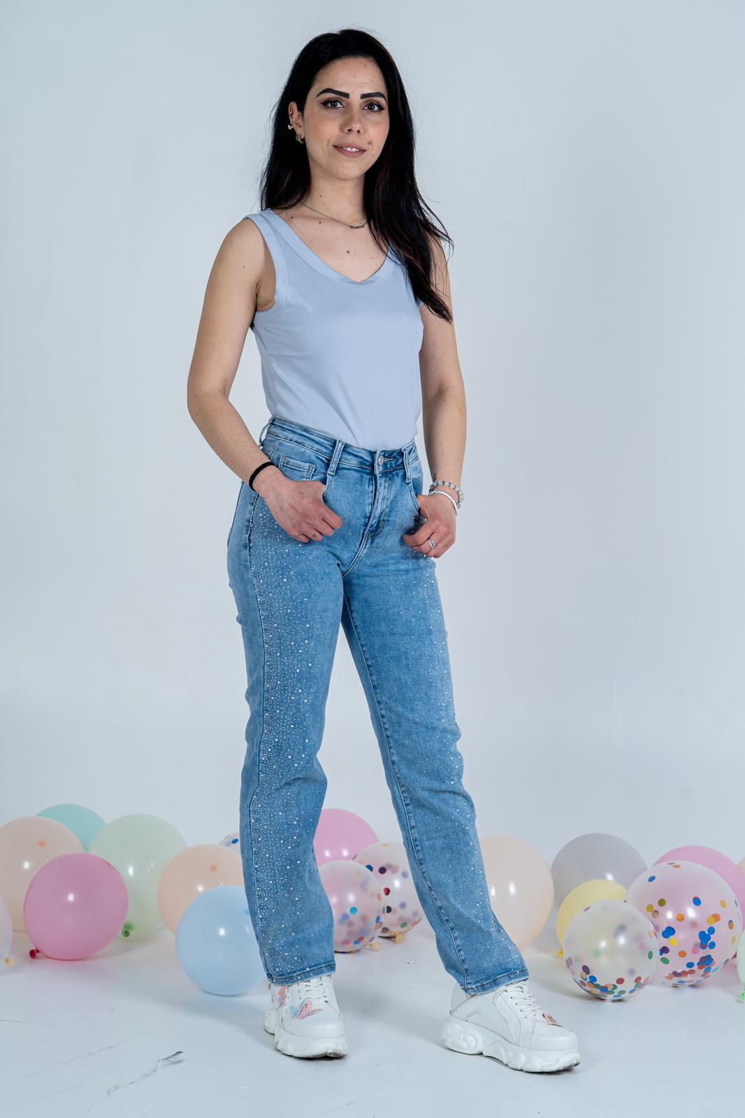 Jeans Glitter - Vestibilità Larga con Strass | DR-CLYDE SHOP
