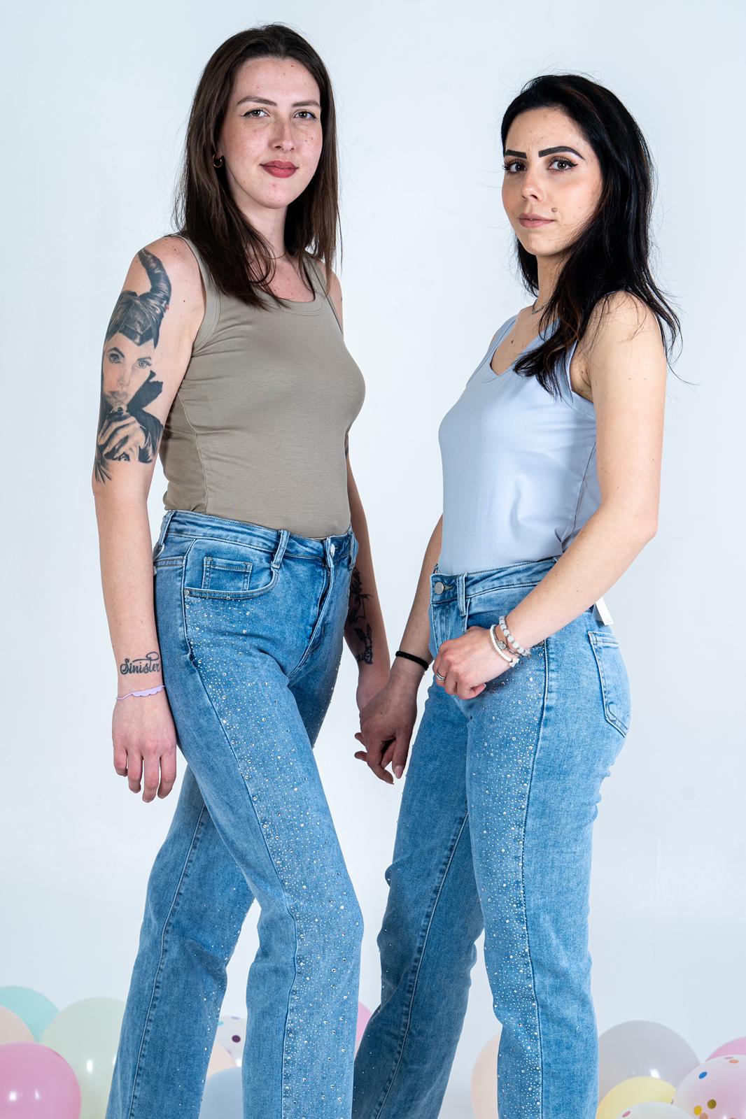 Jeans Glitter - Vestibilità Larga con Strass | DR-CLYDE SHOP
