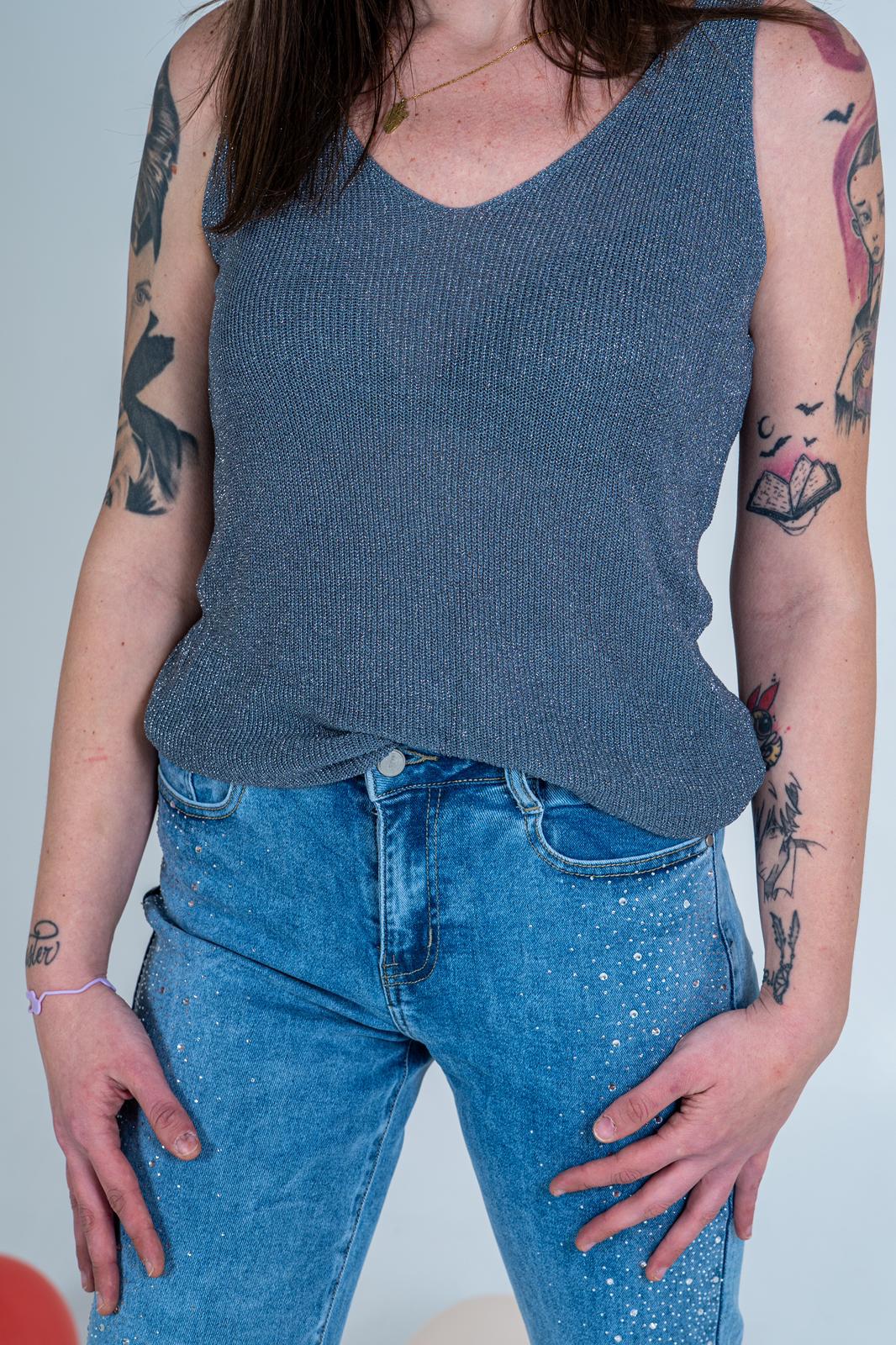 Canotta in Filо con Glitter - Versatile e Stilosa | DR-CLYDE SHOP