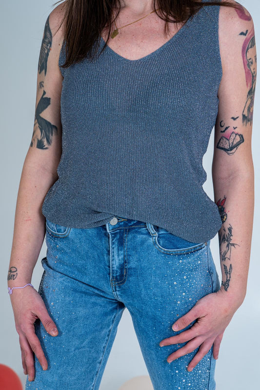 Canotta in Filо con Glitter - Versatile e Stilosa | DR-CLYDE SHOP