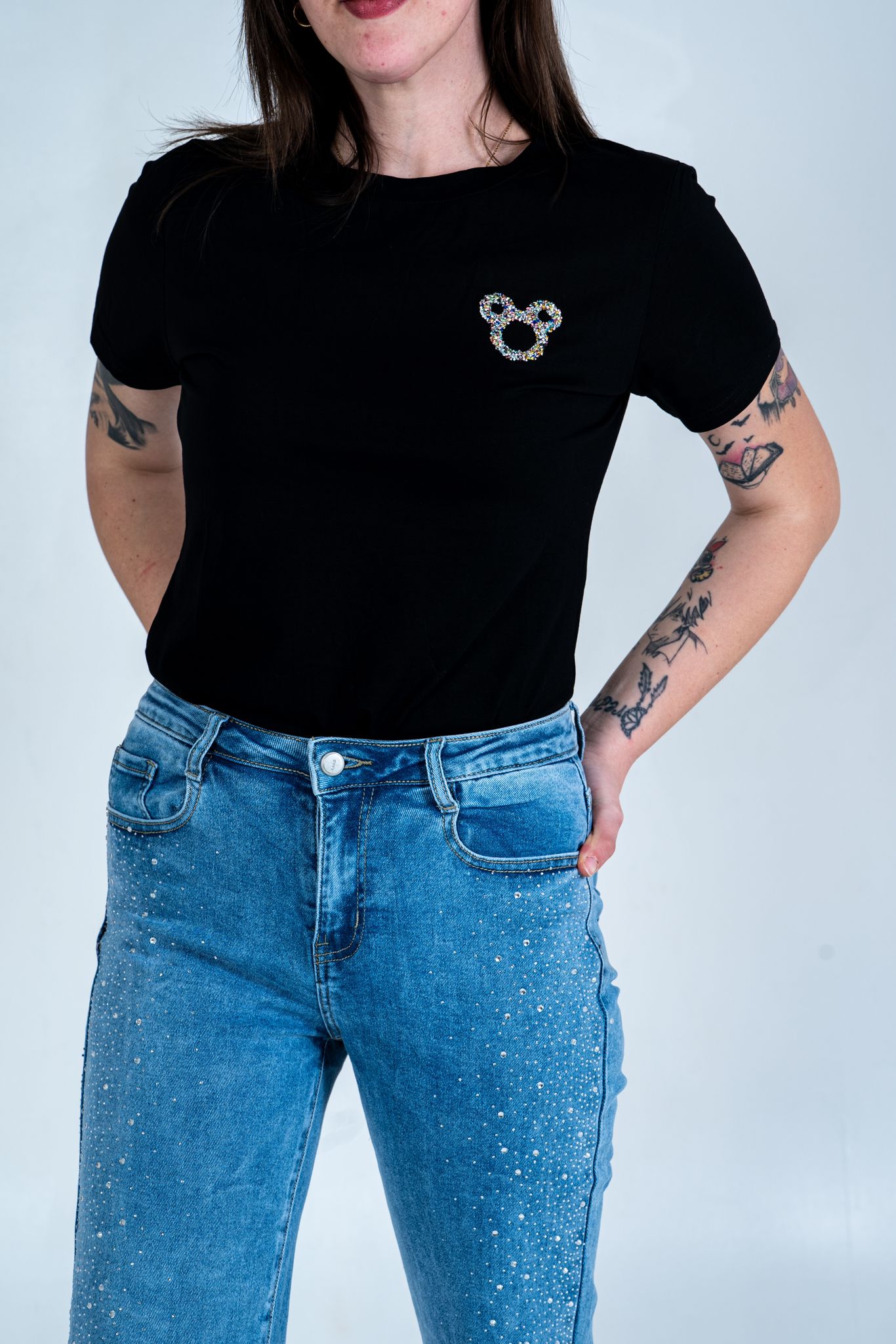 T-Shirt Topolino - Maglietta in Cotone con strass di Topolino | DR-CLYDE SHOP