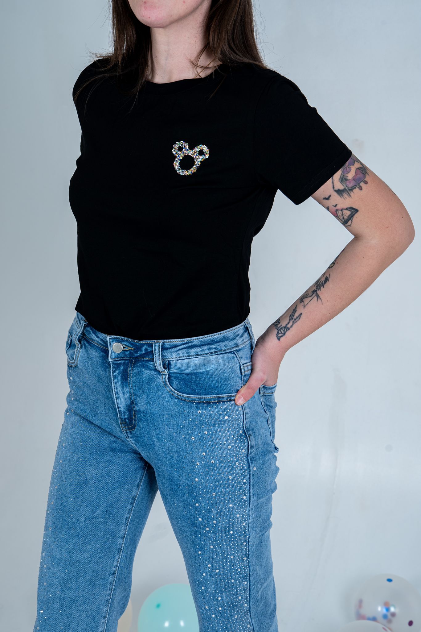 T-Shirt Topolino - Maglietta in Cotone con strass di Topolino | DR-CLYDE SHOP