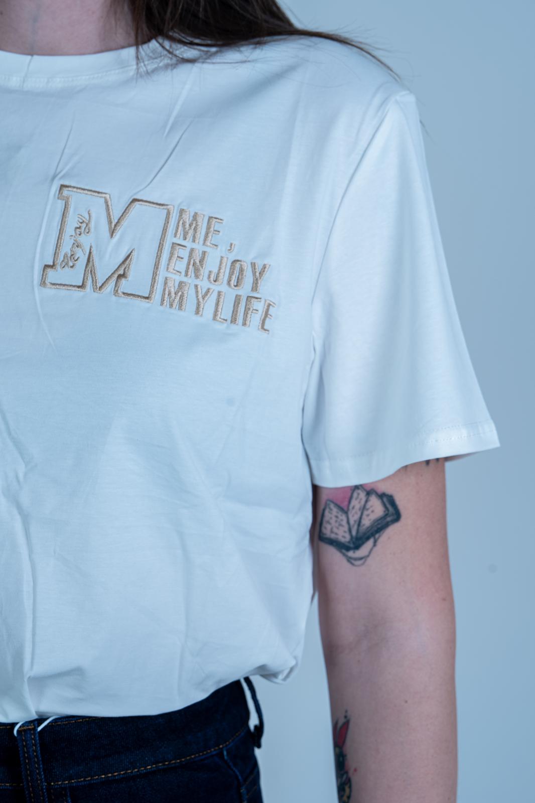 T-Shirt con Stampa Cucita - Cotone di Alta Qualità | DR-CLYDE SHOP