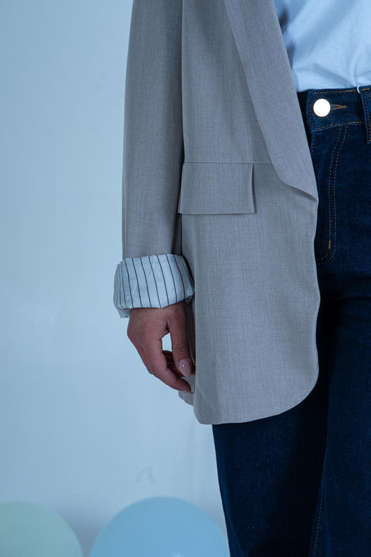 Giacca Oversize Grigia - Stile Comfy per Tutte le Stagioni | DR-CLYDE