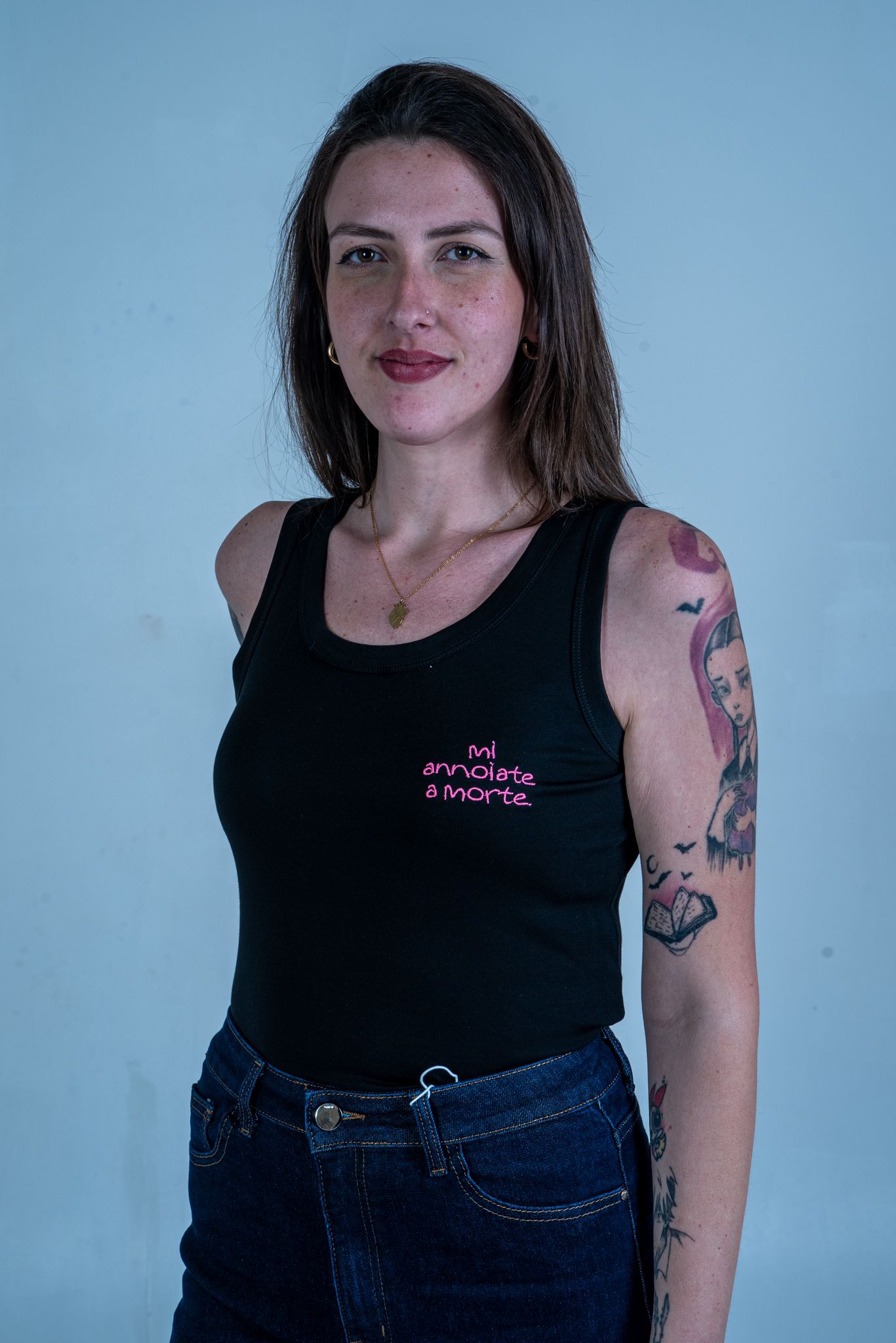 Canotta ricamata "Mi annoiate a morte" | DR-CLYDE SHOP