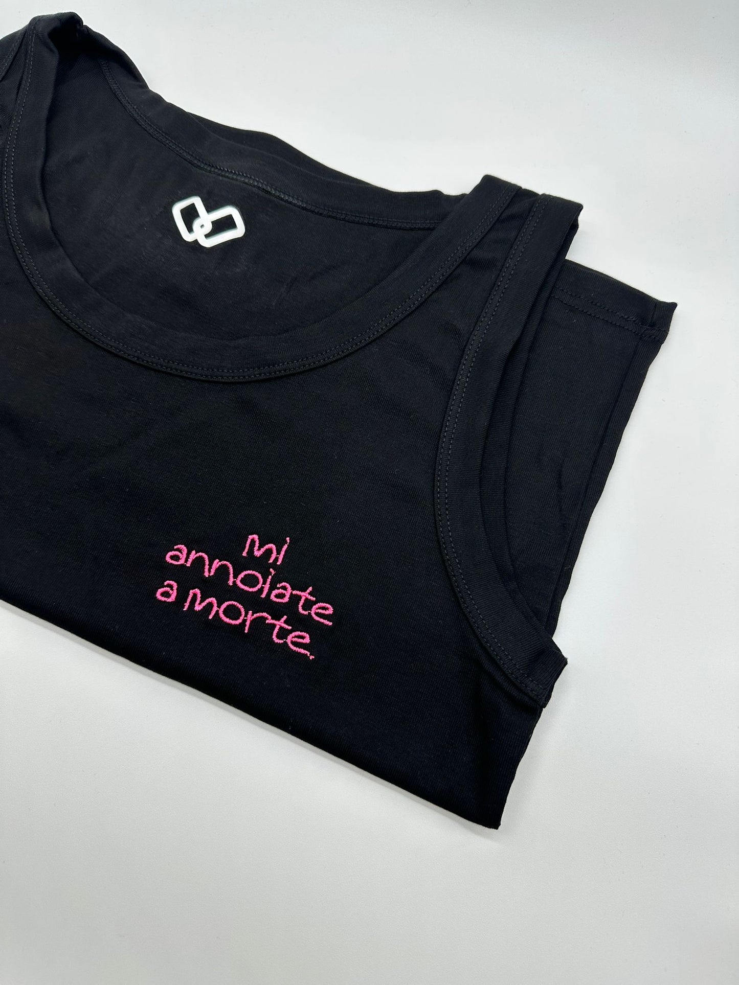 Canotta ricamata "Mi annoiate a morte" | DR-CLYDE SHOP