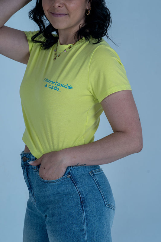 T-Shirt ricamata "Lieveme l'uocchie a cuollo" | DR-CLYDE SHOP