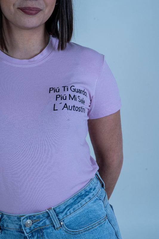 T-Shirt personalizzata "Piú ti guardo piú mi sale l'autostima" | DR-CLYDE SHOP