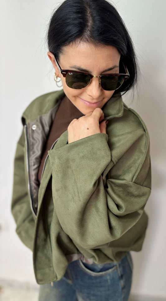 Giubbotto Bomber in Camoscio - Stile Casual Elegante